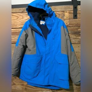 Land’s end coat. Boys size 14H-16H blue and gray.